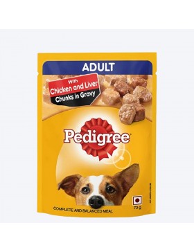 Pedigree Adult Wet Dog Food (Chicken & Liver Chunks in Gravy) (70 gms)